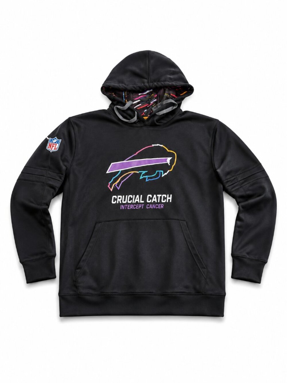 Nike Buffalo Bills Crucial Catch Intercept Cancer Hoodie Men’s XL NFL Dri-FIT